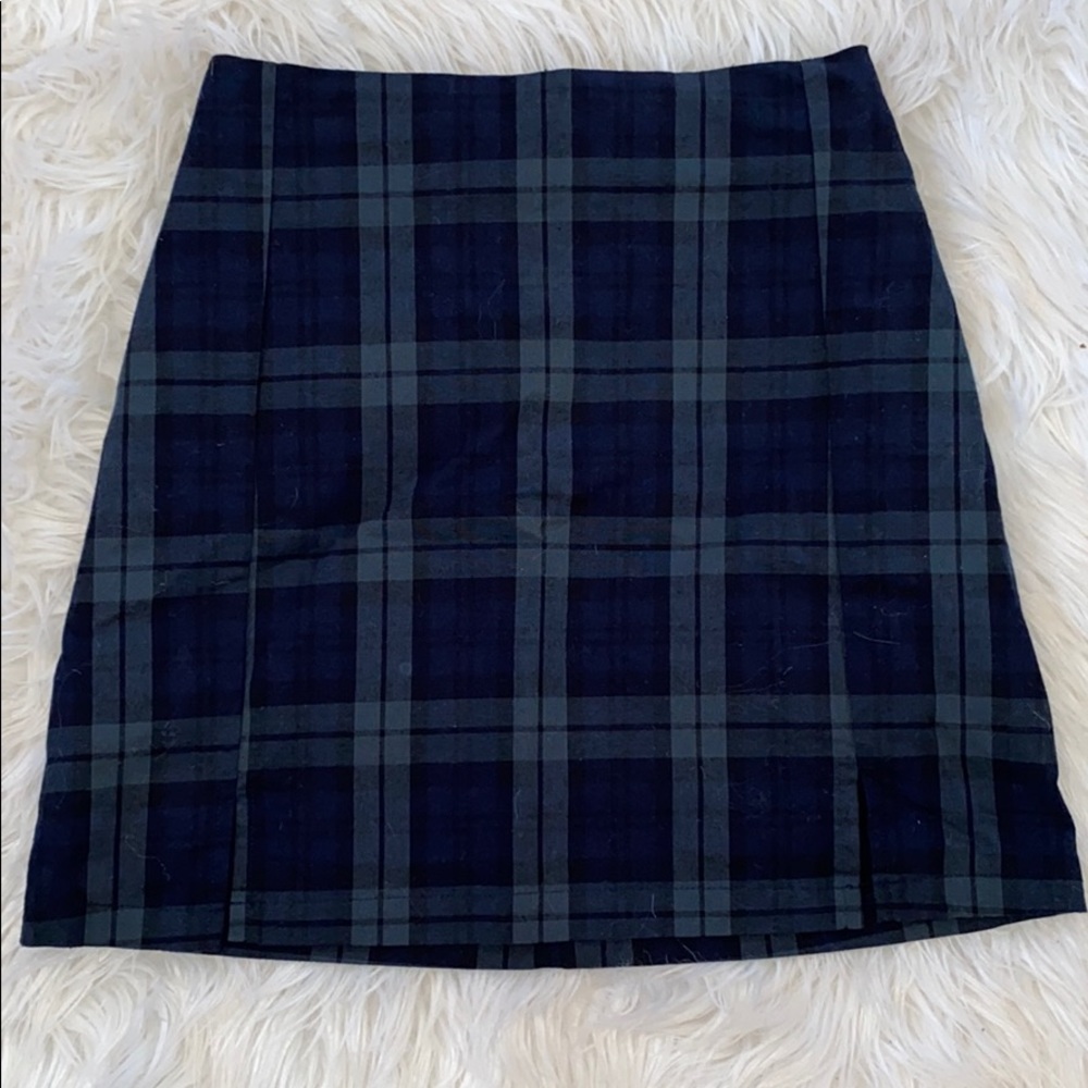John Galt Green and Blue Plaid Cara Skirt